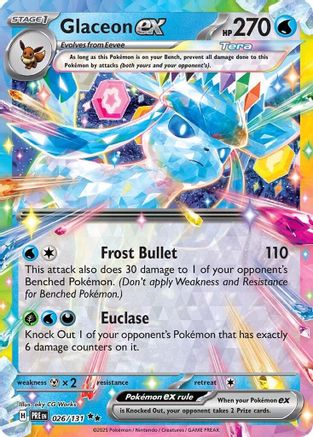 Glaceon ex 026/131  - Holofoil SV Prismatic Evolutions - Double Rare