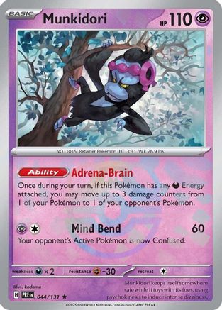 Munkidori (Master Ball Pattern) 044/131  - Holofoil SV Prismatic Evolutions - Rare