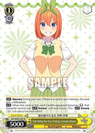 Still Hiding Her True Feelings, Yotsuba Nakano (5HY/WE43-E07 N) - The Quintessential Quintuplets Specials Premium Booster