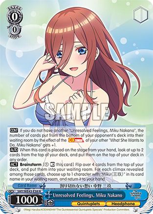 Unresolved Feelings, Miku Nakano (5HY/WE43-E38 N) - The Quintessential Quintuplets Specials Premium Booster
