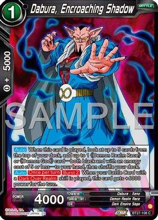 Dabura, Encroaching Shadow (BT27-108) - History of Z Foil