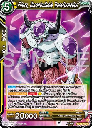 Frieza, Uncontrollable Transformation (BT27-078) - History of Z Foil