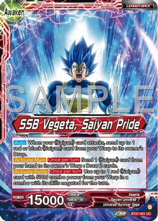 Vegeta // SSB Vegeta, Saiyan Pride (BT27-001) - History of Z Foil
