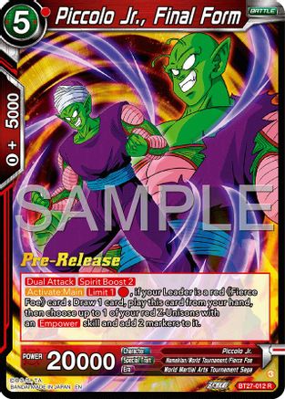 Piccolo Jr., Final Form (BT27-012) - History of Z PreRelease Cards