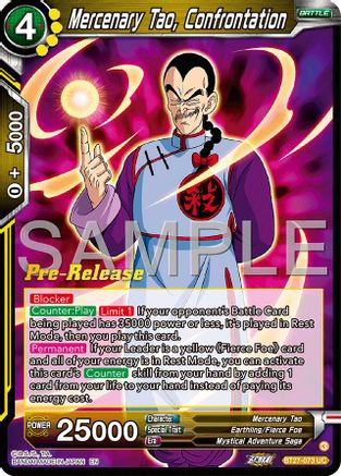Mercenary Tao, Confrontation (BT27-073) - History of Z PreRelease Cards