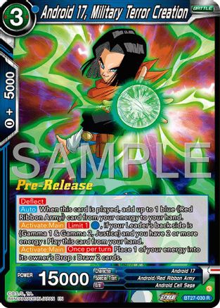 Android 17, Military Terror Creation (BT27-030) - History of Z PreRelease Cards