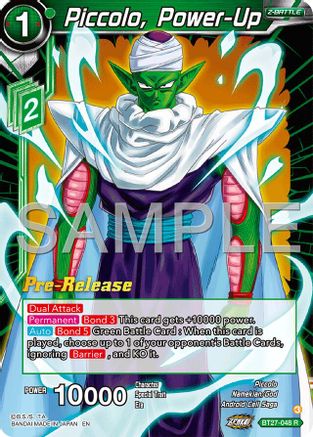 Piccolo, Power-Up (BT27-048) - History of Z PreRelease Cards