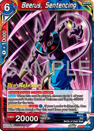 Beerus, Sentencing (BT27-114) - History of Z Release Event Cards