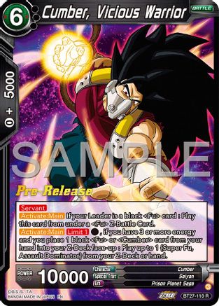 Cumber, Vicious Warrior (BT27-110) - History of Z PreRelease Cards