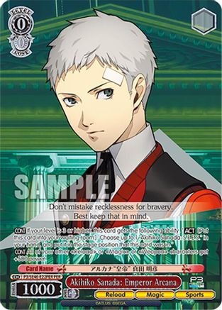 Akihiko Sanada: Emperor Arcana (PER) (P3/SE46-E22PERPER) - Persona 3 Reload Premium Booster