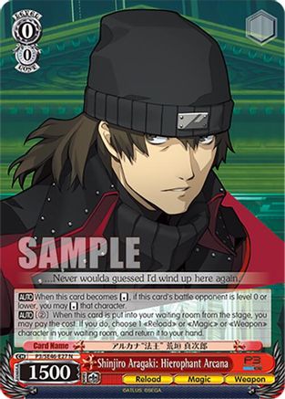 Shinjiro Aragaki: Hierophant Arcana (P3/SE46-E27N) - Persona 3 Reload Premium Booster