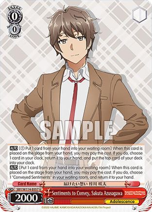 Sentiments to Convey, Sakuta Azusagawa (SBY/W114-E057 U) - Rascal Does Not Dream Series