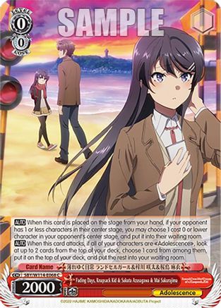Fading Days, Knapsack Kid & Sakuta Azusagawa & Mai Sakurajima (SBY/W114-E068 C) - Rascal Does Not Dream Series
