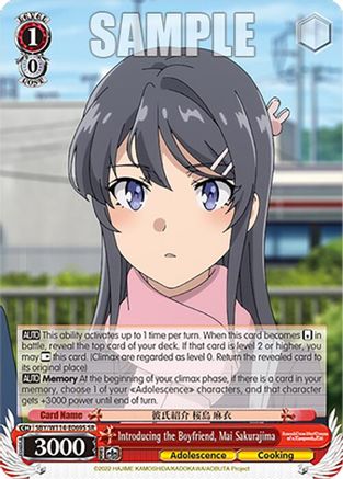 Introducing the Boyfriend, Mai Sakurajima (SR) (SBY/W114-E069S SR) - Rascal Does Not Dream Series