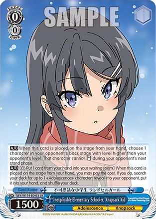 Inexplicable Elementary Schooler, Knapsack Kid (SR) (SBY/W114-E093S SR) - Rascal Does Not Dream Series