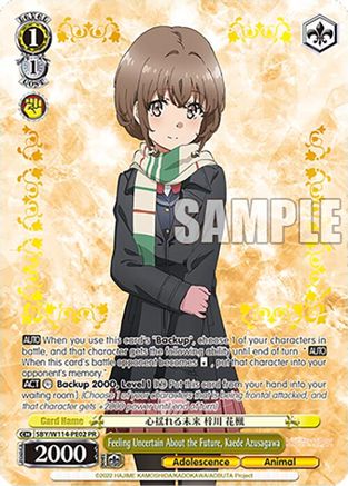 Feeling Uncertain About the Future, Kaede Azusagawa (PR) (SBY/W114-PE02 PR) - Rascal Does Not Dream Series