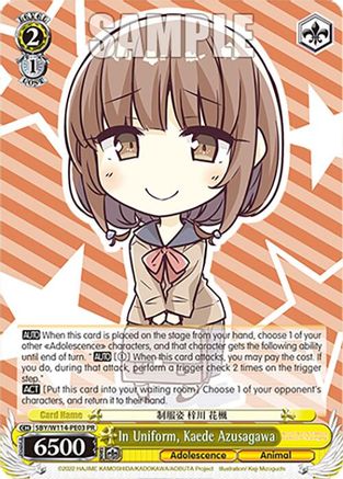 In Uniform, Kaede Azusagawa (PR) (SBY/W114-PE03 PR) - Rascal Does Not Dream Series