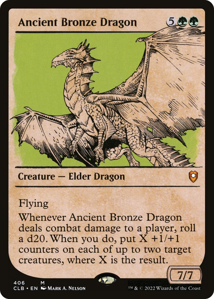 Ancient Bronze Dragon (Showcase) (CLB-406) - Commander Legends: Battle for Baldur's Gate: (Showcase) Foil