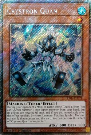 Crystron Quan (Platinum Secret Rare) (RA04-EN021) - Quarter Century Stampede 1st Edition