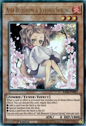 Ash Blossom & Joyous Spring (Alternate Art) (PUR) (RA04-EN025) - Quarter Century Stampede 1st Edition