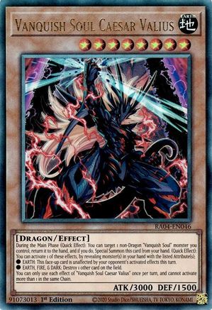 Vanquish Soul Caesar Valius (PUR) (RA04-EN046) - Quarter Century Stampede 1st Edition