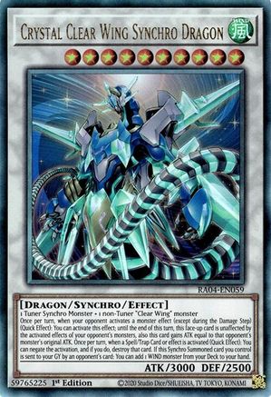 Crystal Clear Wing Synchro Dragon (PUR) (RA04-EN059) - Quarter Century Stampede 1st Edition