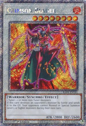 Crimson Blader (Platinum Secret Rare) (RA04-EN161) - Quarter Century Stampede 1st Edition