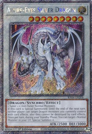 Azure-Eyes Silver Dragon (Platinum Secret Rare) (RA04-EN208) - Quarter Century Stampede 1st Edition