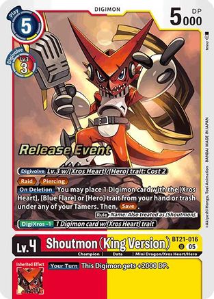Shoutmon (King Version) (BT21-016) - World Convergence Release Event Cards Foil
