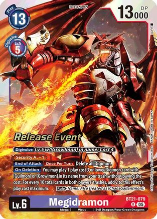 Megidramon (BT21-079) - World Convergence Release Event Cards Foil