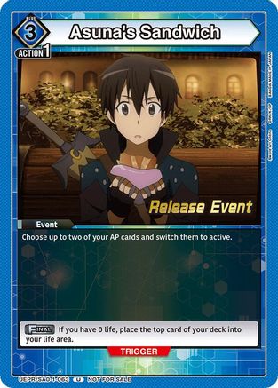 Asuna's Sandwich (UE07BT/SAO-1-063) - UE07BT Sword Art Online Release Event Cards