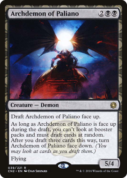 Archdemon of Paliano (CN2-039) - Conspiracy: Take the Crown: (draft) Foil