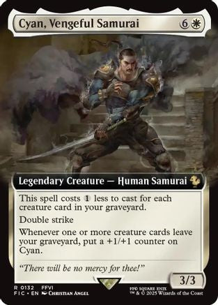 Cyan, Vengeful Samurai (Extended Art) (FIC-132) - Commander: FINAL FANTASY Foil