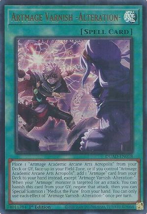 Artmage Varnish -Alteration- (DUAD-EN058) - Duelist's Advance 1st Edition
