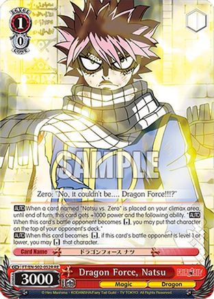 Dragon Force, Natsu (RRR) (FT/EN-S02-052R RRR RE) - Fairy Tail Chronicle Set