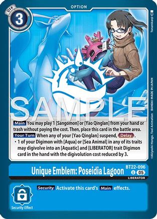 Unique Emblem: Poseidia Lagoon (BT22-096) - Cyber Eden