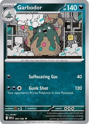 Garbodor 057/086  - Reverse Holofoil SV White Flare - Uncommon