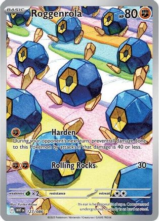 Roggenrola 125/086  - Holofoil SV White Flare - Illustration Rare