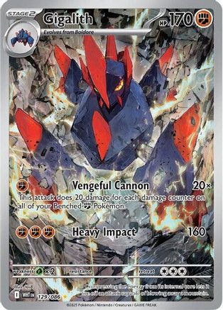 Gigalith 127/086  - Holofoil SV White Flare - Illustration Rare