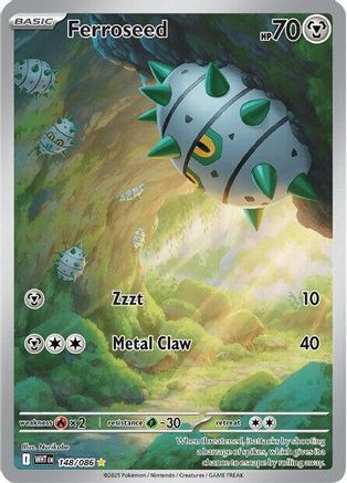 Ferroseed 144/086  - Holofoil SV White Flare - Illustration Rare