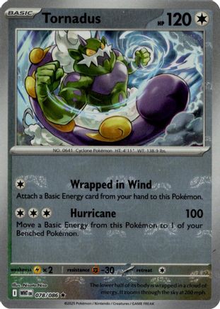 Tornadus (Master Ball Pattern) 078/086  - Holofoil SV White Flare - Rare