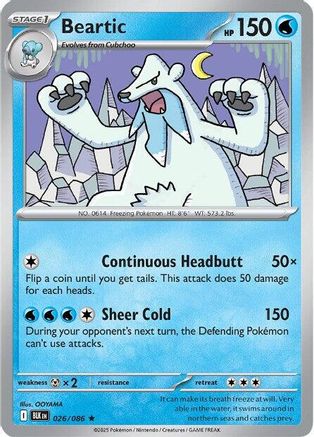 Beartic 029/086  - Reverse Holofoil SV Black Bolt - Rare