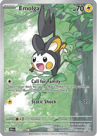 Emolga 116/086  - Holofoil SV Black Bolt - Illustration Rare