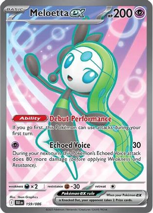 Meloetta ex 162/086  - Holofoil SV Black Bolt - Secret Rare