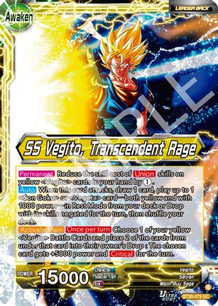 Vegito // SS Vegito, Transcendent Rage (BT28-079) - Prismatic Clash Foil