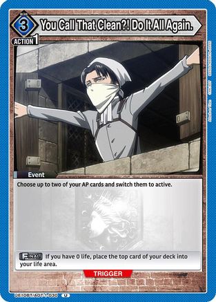 You Call That Clean?! Do It All Again. (UE10BT/AOT-1-030) - UE10BT Attack on Titan