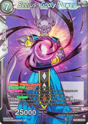 Beerus, Godly Power (BT28-124) - Prismatic Clash Foil