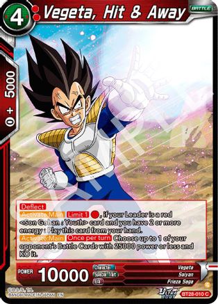 Vegeta, Hit & Away (BT28-010) - Prismatic Clash Foil