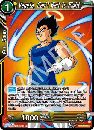 Vegeta, Can’t Wait to Fight (BT28-096) - Prismatic Clash