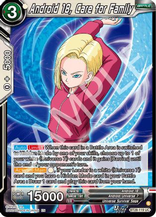 Android 18, Care for Family (BT28-119) - Prismatic Clash Foil